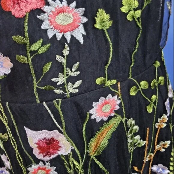 CITY STUDIO Created for Macy's Floral-Embroidered Fit & Flare Dress(B7) - Picture 6 of 8